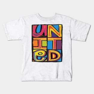 UNITED 'Happy Mondays' Inspired Design on Black & Badge Kids T-Shirt